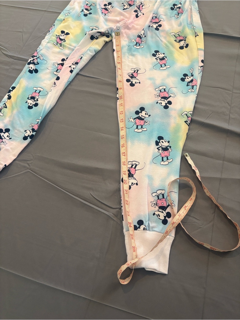 /Disney Pastel Tie-Dye Mickey Mouse Pajama Pants in Pink, Blue,Yellow Sz S 4/6 - Picture 7 of 7